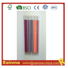 Triangle Strip Barrel Wooden Pencil with Neon Color